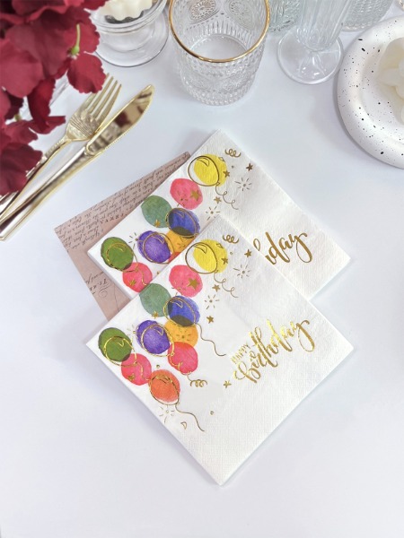 Furong Birthday Paper Napkins For Food Contact Use